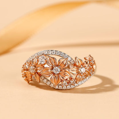 Floral Moissanite Women's Band