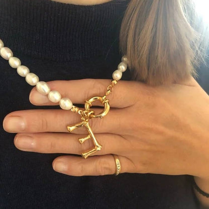 Personal Pearl Necklace Choker Alphabet A-Z