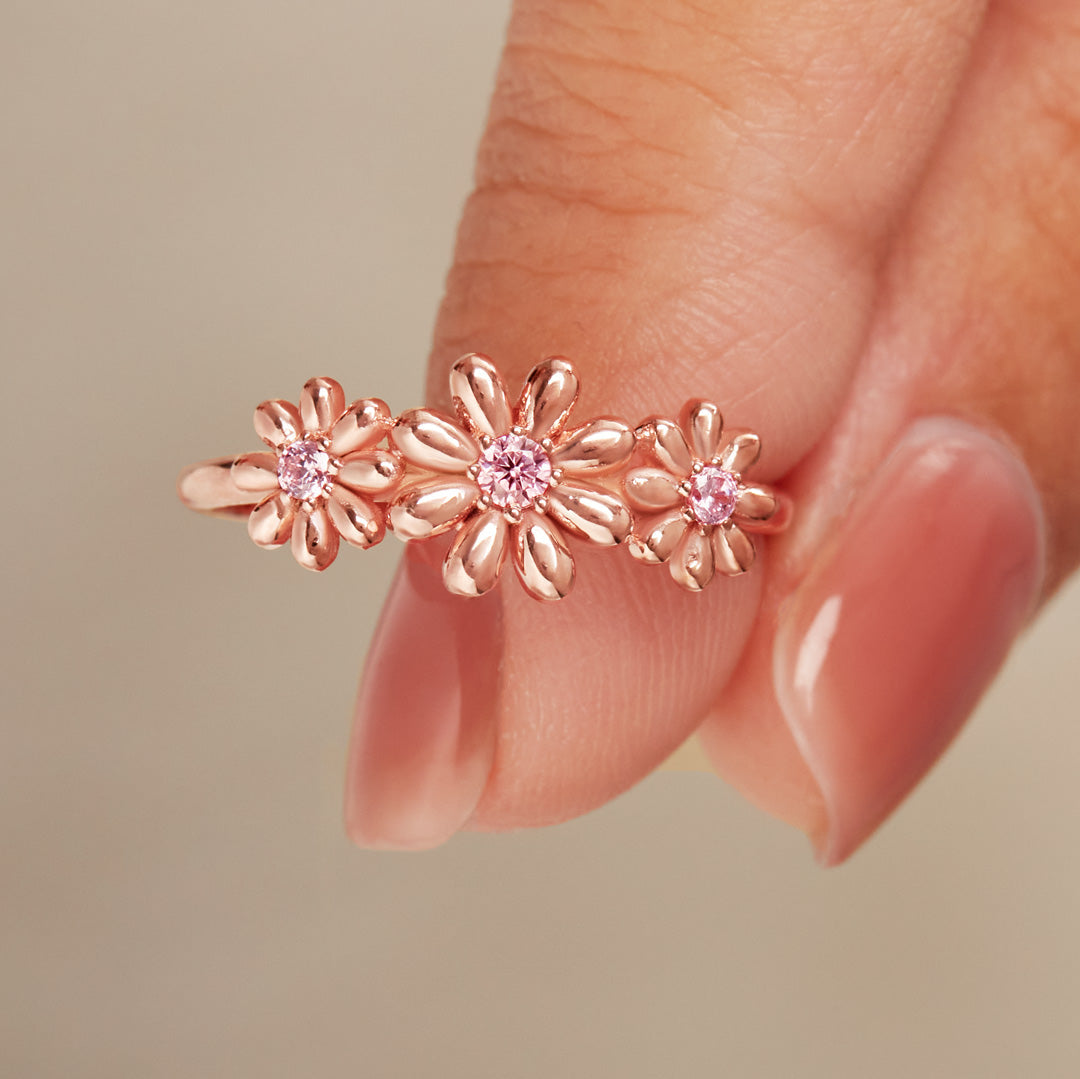 Rooting For You Three Flower Ring
