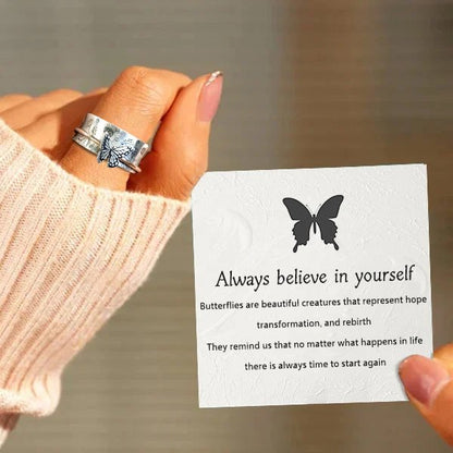 Butterflies Silver Spinner Ring💝