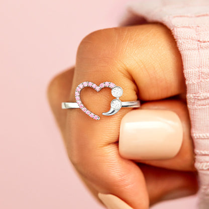 Never Give Up No Matter What Semicolon Ring