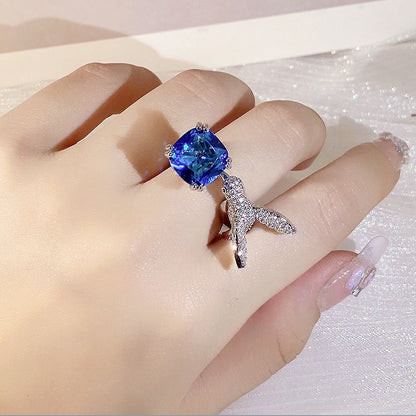 Hummingbird Zircon Adjustable Open Ring