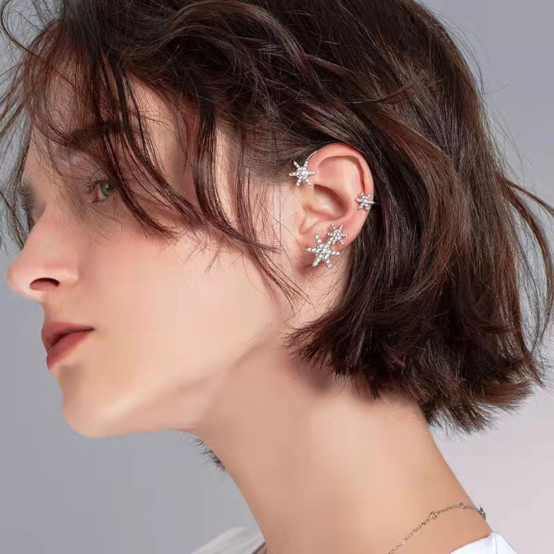 Snowflake Windmill Rotatable Style Zircon Earrings