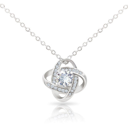 To My Beautiful Daughter - Forever Love Knot Sterling Silver Necklace