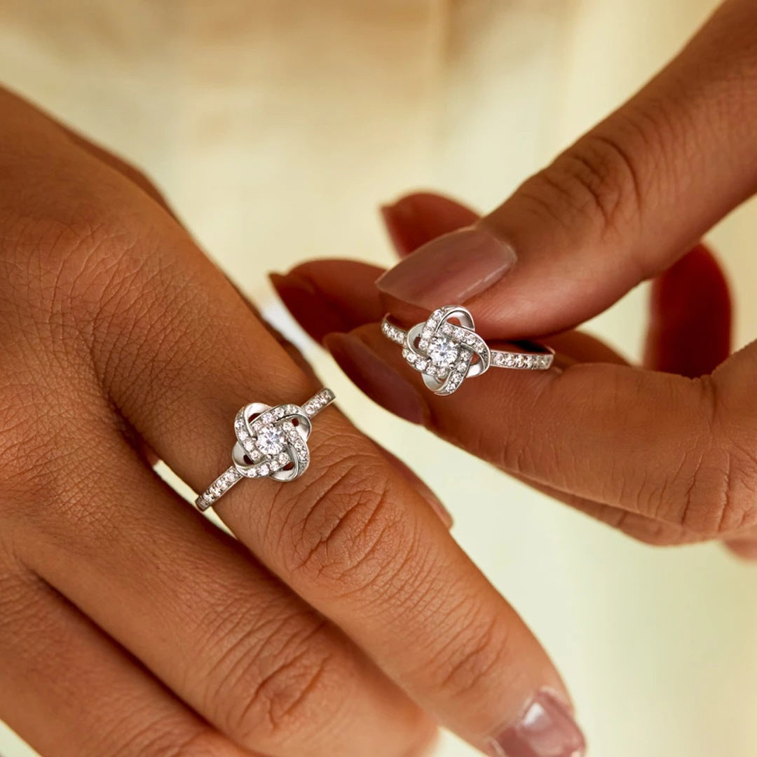 To My Beautiful Daughter - Forever Love Knot Sterling Silver Ring