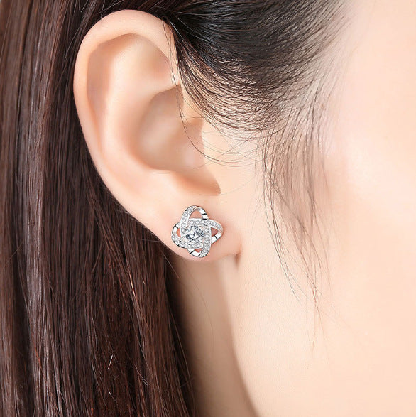 To My Beautiful Daughter - Forever Love Knot Sterling Silver Earring