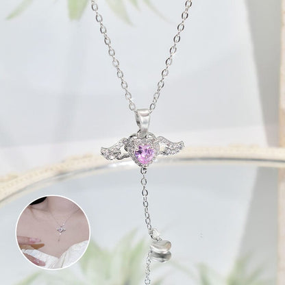 🌸2024 Spring Hot Sale✨PINK ANGEL WINGS NECKLACE