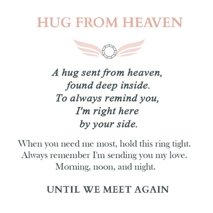 Personalized Hug From Heaven Memorial Angel Wings Ring