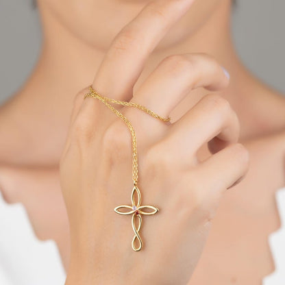 FOR LOVE- CUSTOM FAMILY BIRTHSTONE CROSS NECKLACE