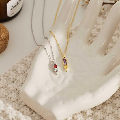 For Friend- We're Peas in a pod Birthstone Necklace