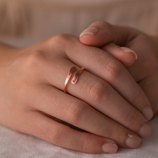 For Love - Custom Engraved Open Style Ring