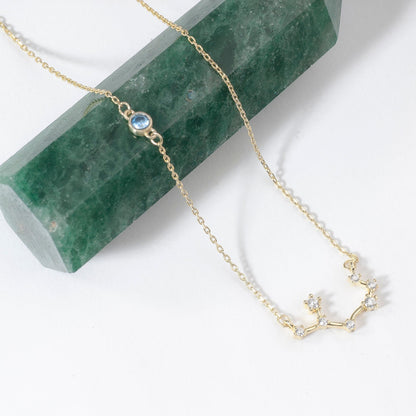 Custom Birthstone & Zodiac Necklace