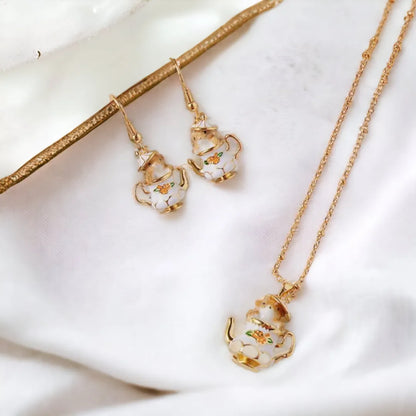 🔥Summer Hot Sale🌊	Mouse In My Teapot Earrings Set