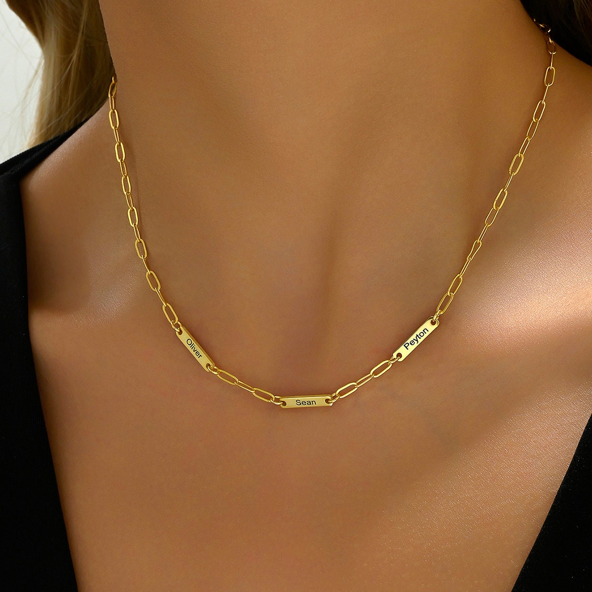 Minimalist Paperclip Personalized Name Necklace