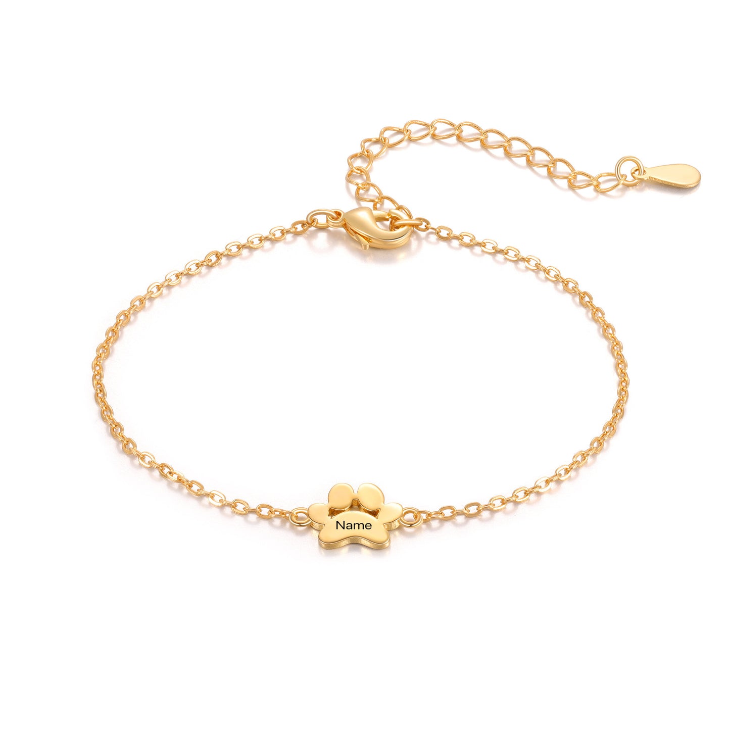 🐾 Custom Engraved Paw Print Bracelet