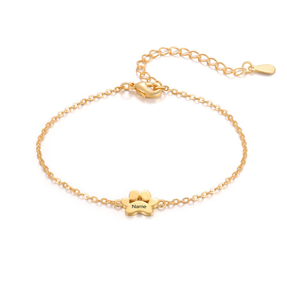 🐾 Custom Engraved Paw Print Bracelet