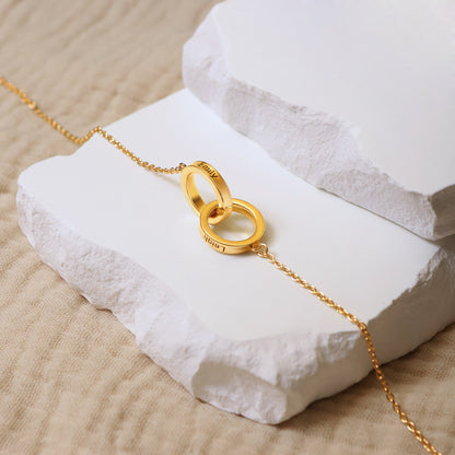 For Love - Minimalist Interlocking Circle Custom Necklace