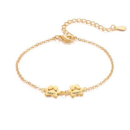 🐾 Custom Engraved Paw Print Bracelet