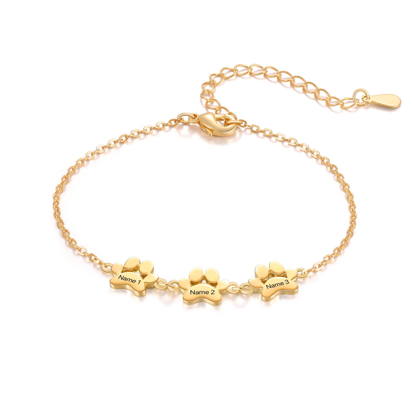 🐾 Custom Engraved Paw Print Bracelet