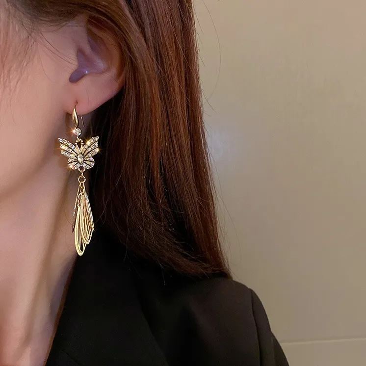 🔥Summer Hot Sale🌊	 Butterfly Wing Tassel Earrings