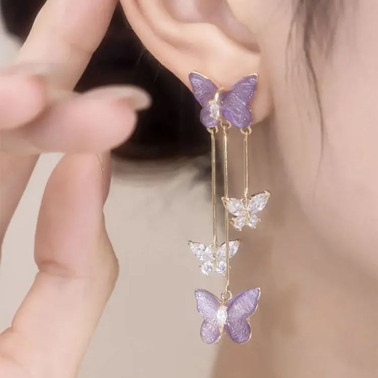 🌸Purple Butterfly Earrings