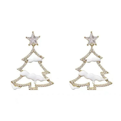 Hot Sale🎁White Snow Christmas Tree Earrings