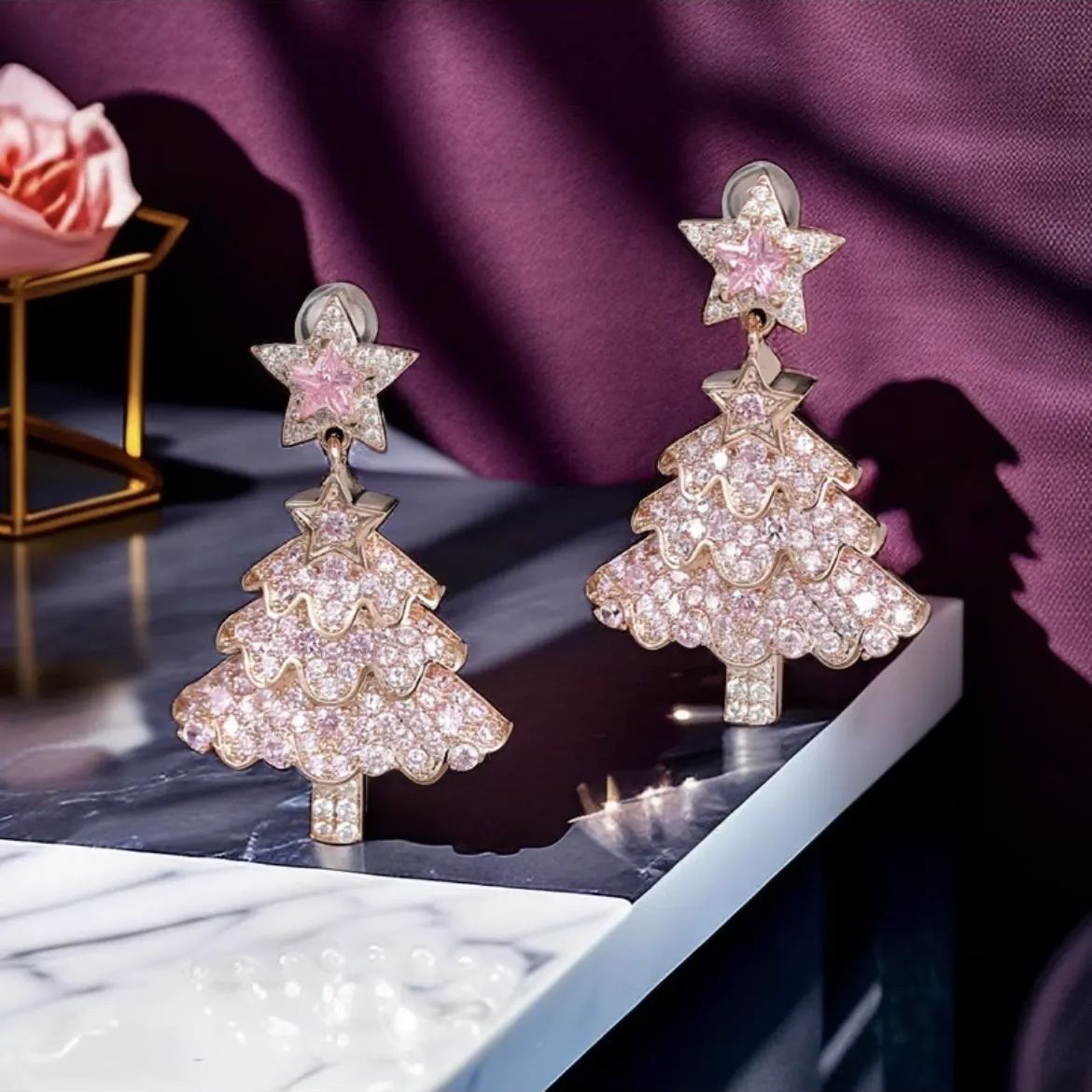 Hot Sale🎁Colorful Shiny Christmas Tree Earrings