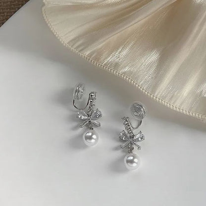 Hot Sale🎁Shiny Bow Pearl Earrings