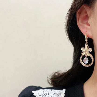 🌸Crystal Zircon Flower Pendant Earrings