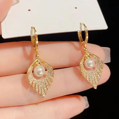 🌸Pearl Tassel Zircon Earrings