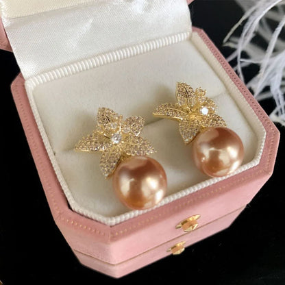 Hot Sale🎁Sparkling Pearl Flower Earrings