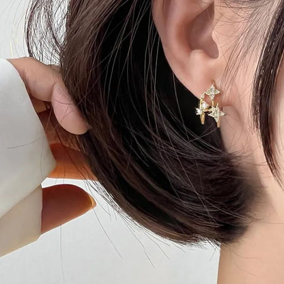 Hot Sale🎁Sparkling Star Silver Needle Stud Earrings