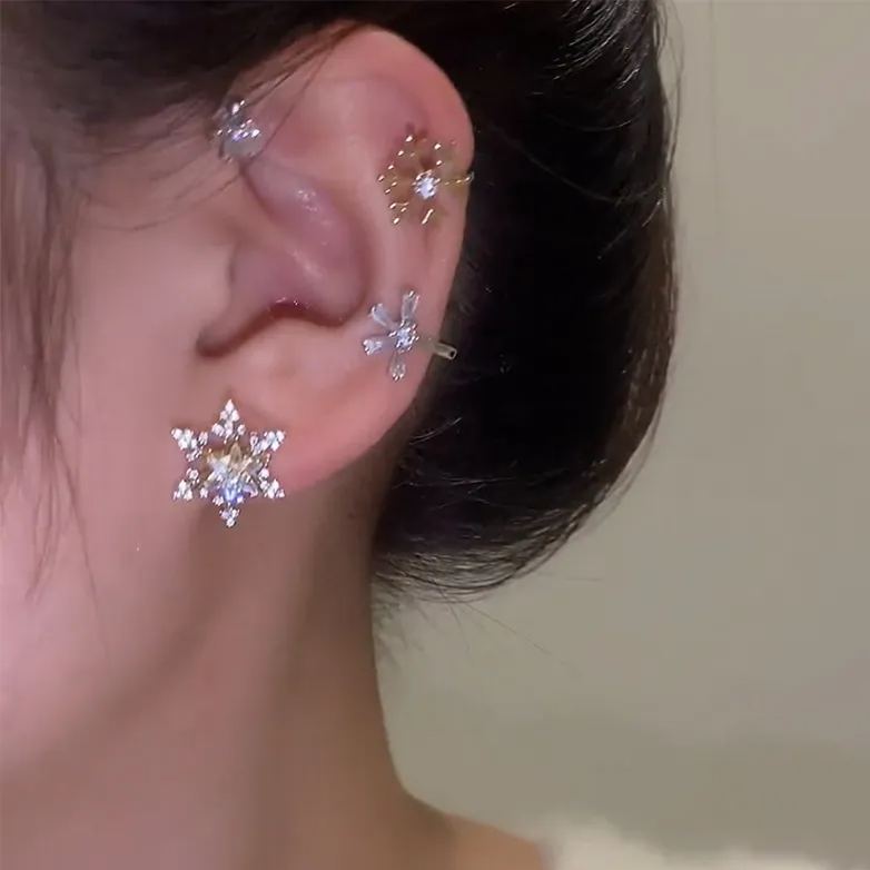 🌸Rotatable Snowflake Zircon Earrings
