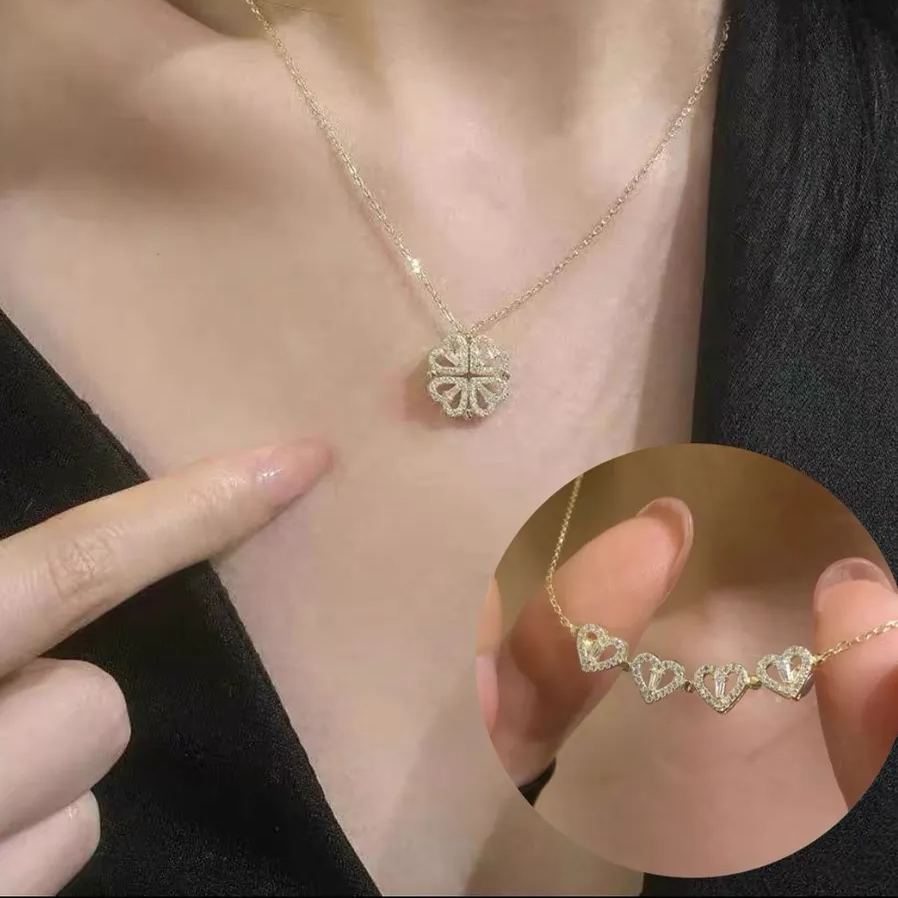 Hot Sale🎁Four Leaf Heart Shape Lucky Necklace
