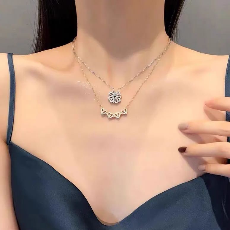 Hot Sale🎁Four Leaf Heart Shape Lucky Necklace