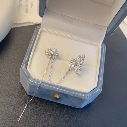 🌸Flower Butterfly Tassel Style Zircon Earrings