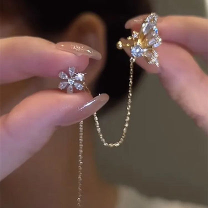🌸Flower Butterfly Tassel Style Zircon Earrings