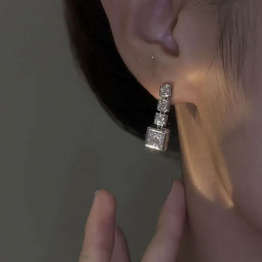 🌸French Style Square Zircon Earrings