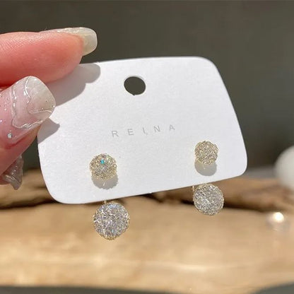Hot Sale🎁French Style Mesh Zircon Earrings