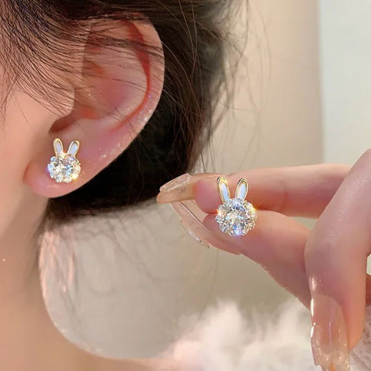 🌸Rabbit Shape Rotating Zircon Earrings