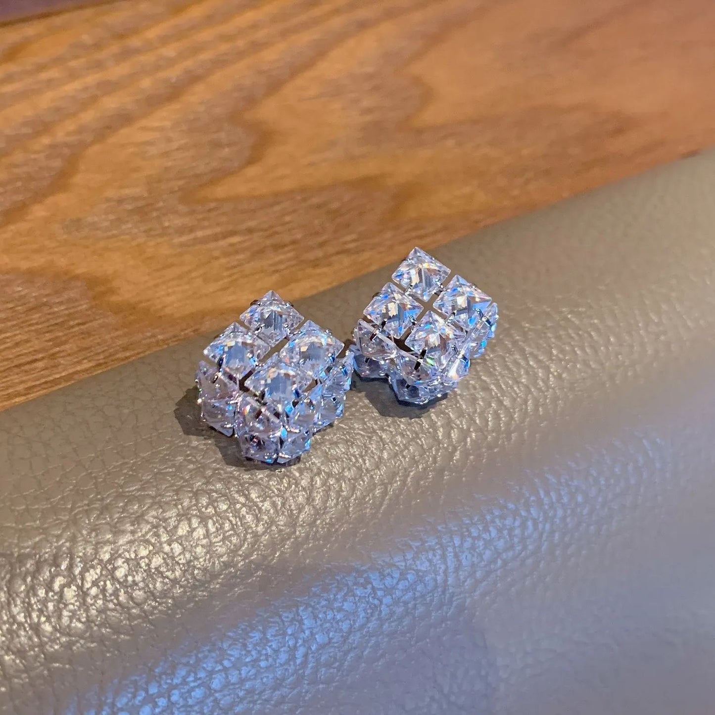 Hot Sale🎁French Style Square Zircon Stud Earrings