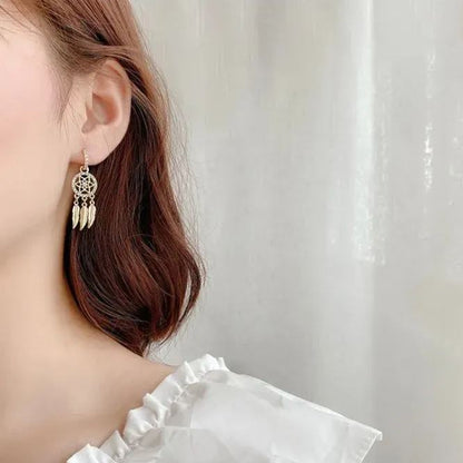 🌸Golden Slumber Dreamcatcher Earrings