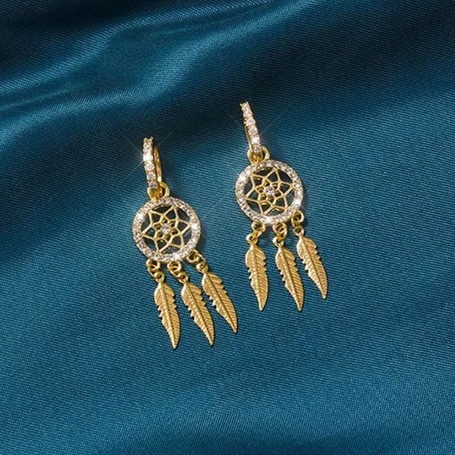 🌸Golden Slumber Dreamcatcher Earrings