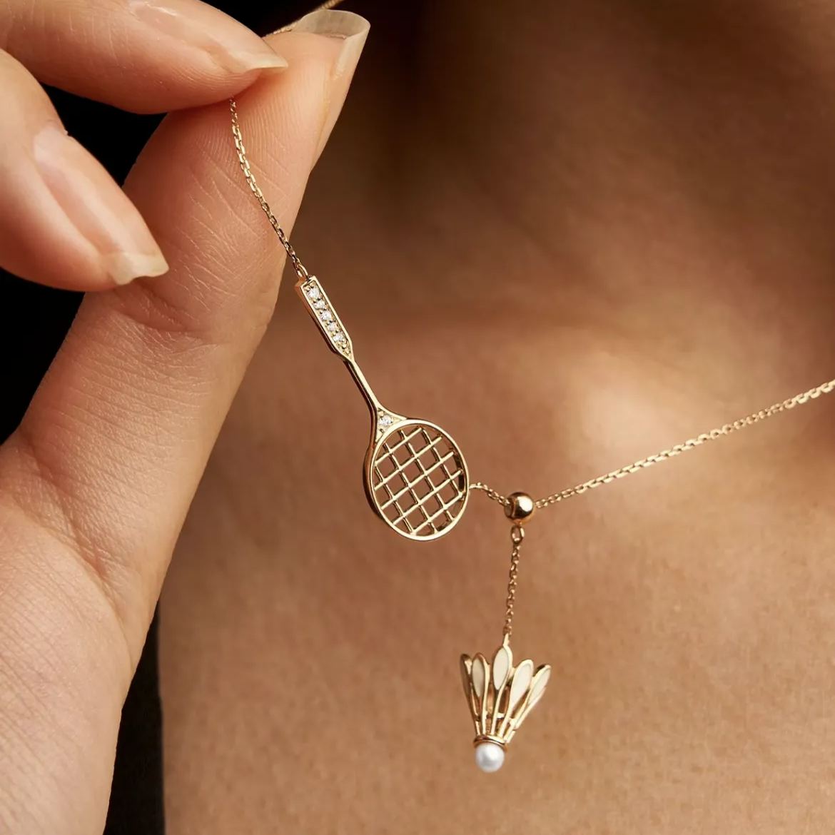 Hot Sale🎁Adjustable Badminton & Racquet Fashion Necklace