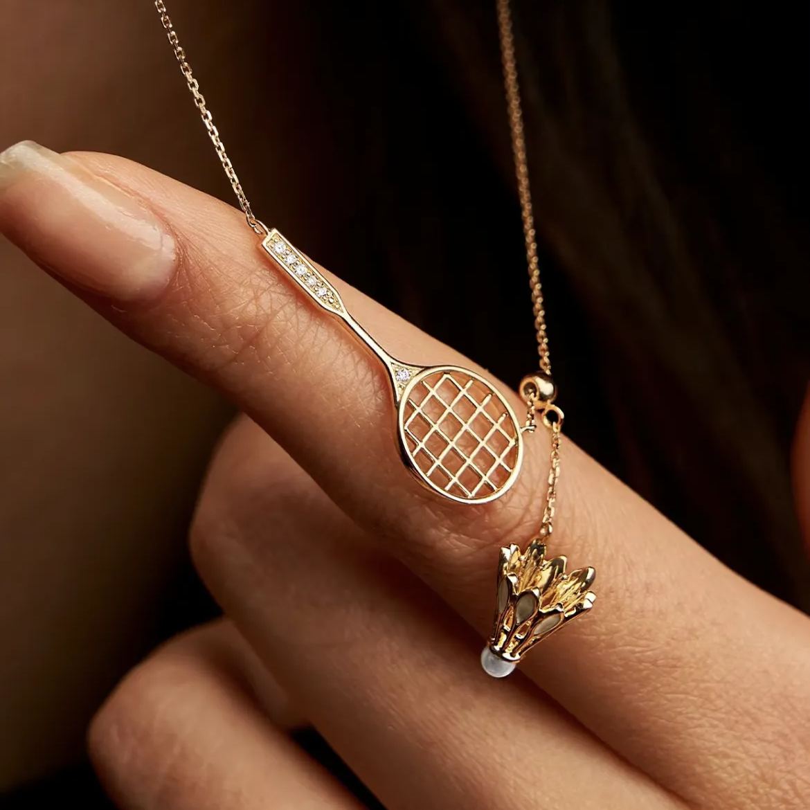 Hot Sale🎁Adjustable Badminton & Racquet Fashion Necklace