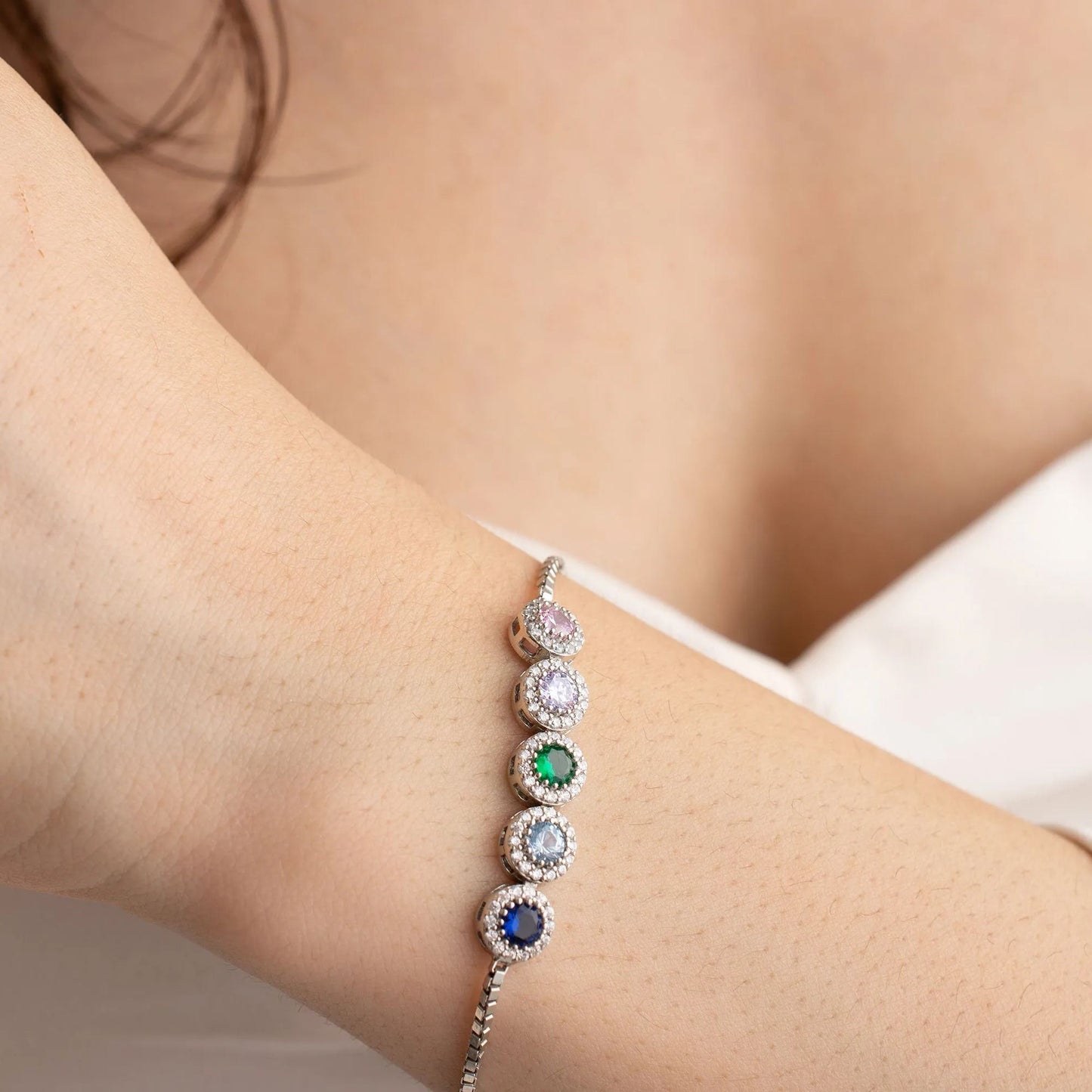 FOR LOVE -  FAMILY CUSTOM BIRTHSTONE  BRACELET