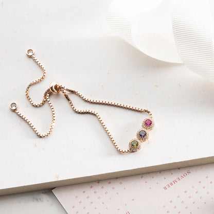 FOR LOVE -  FAMILY CUSTOM BIRTHSTONE  BRACELET