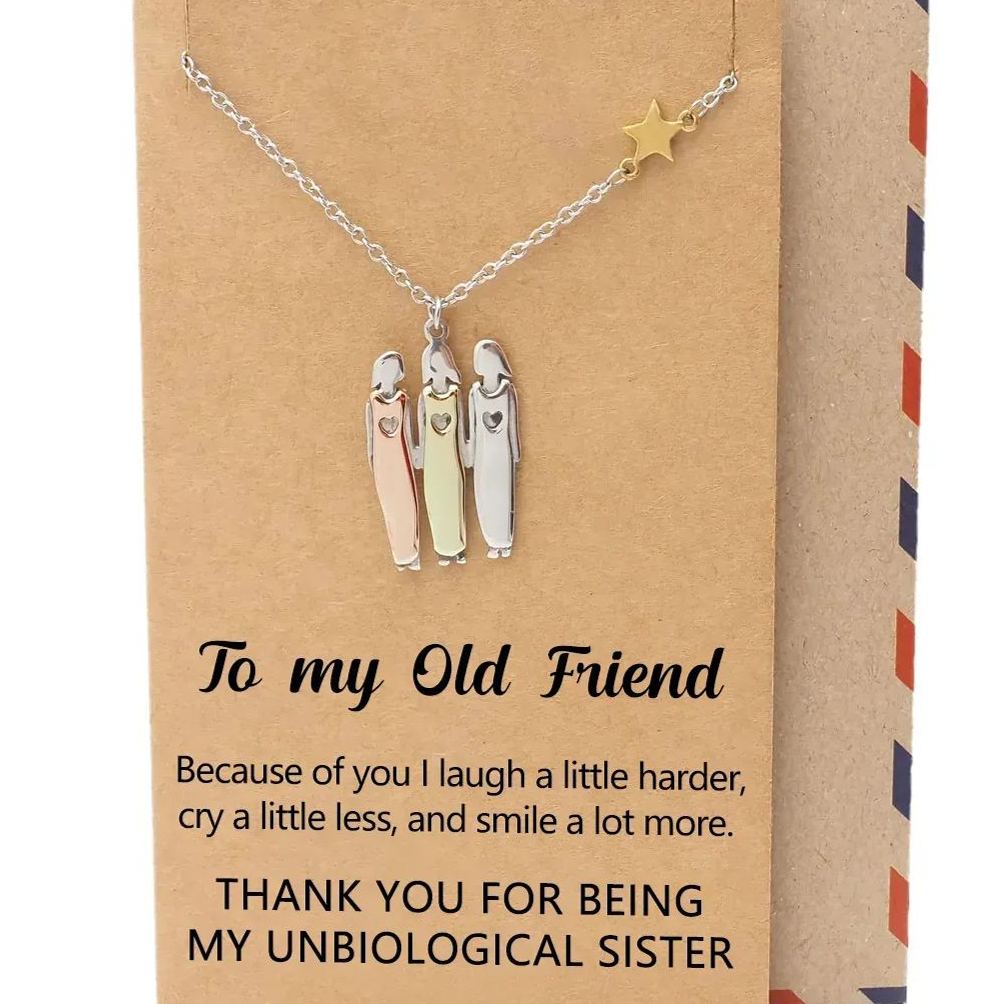 FOR UNBIOLOGICAL SISTER - THANKS FOR ALWAYS BEING BY MY SIDE NECKLACE