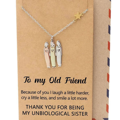 FOR UNBIOLOGICAL SISTER - THANKS FOR ALWAYS BEING BY MY SIDE NECKLACE