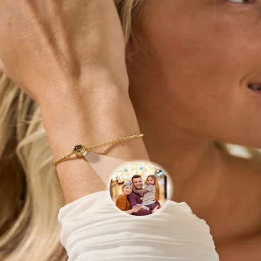 For Love - Sterling Silver Custom Photo Projection Bracelet